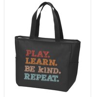 Unity Day Orange Play Learn Be Kind Repeat Zip Tote Bag