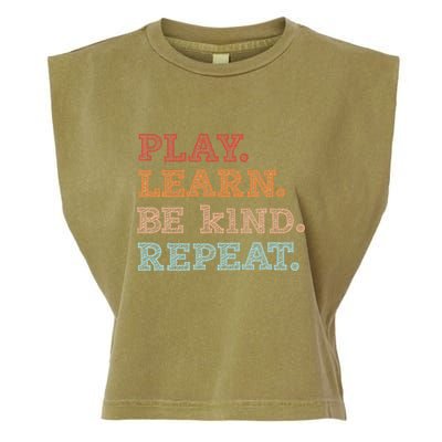Unity Day Orange Play Learn Be Kind Repeat Garment-Dyed Women's Muscle Tee