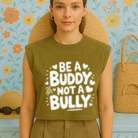 Unity Day Orange Anti Bullying Be A Buddy Not A Bully Garment-Dyed Women's Muscle Tee