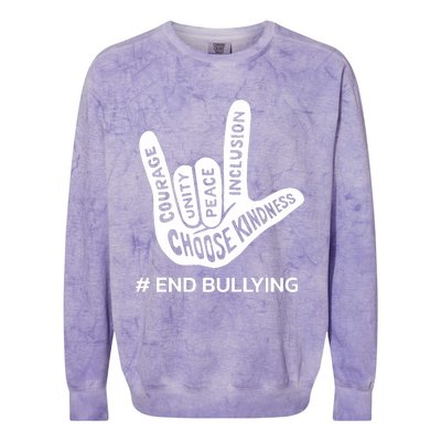 Unity Day Orange Anti Bullying Peace Love Sign Language Colorblast Crewneck Sweatshirt