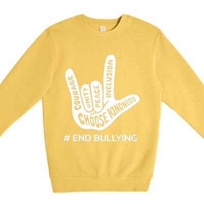 Unity Day Orange Anti Bullying Peace Love Sign Language Premium Crewneck Sweatshirt