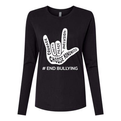 Unity Day Orange Anti Bullying Peace Love Sign Language Womens Cotton Relaxed Long Sleeve T-Shirt