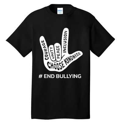 Unity Day Orange Anti Bullying Peace Love Sign Language Tall T-Shirt