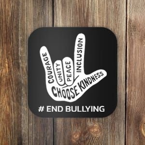 Unity Day Orange Anti Bullying Peace Love Sign Language Coaster