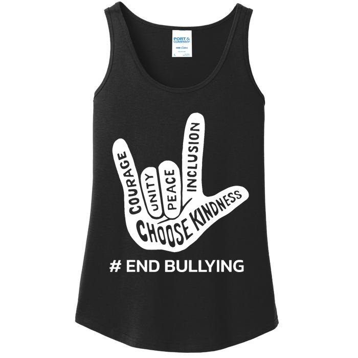 Unity Day Orange Anti Bullying Peace Love Sign Language Ladies Essential Tank