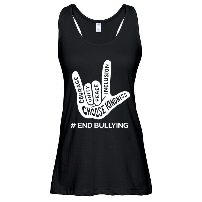 Unity Day Orange Anti Bullying Peace Love Sign Language Ladies Essential Flowy Tank