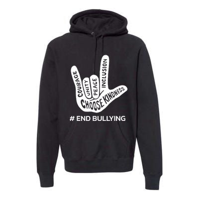 Unity Day Orange Anti Bullying Peace Love Sign Language Premium Hoodie