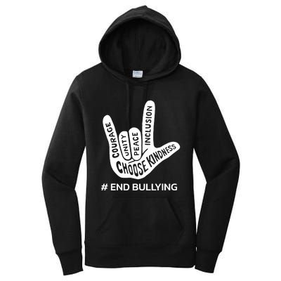 Unity Day Orange Anti Bullying Peace Love Sign Language Women's Pullover Hoodie