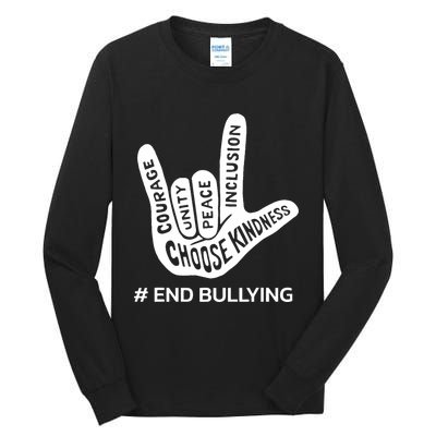 Unity Day Orange Anti Bullying Peace Love Sign Language Tall Long Sleeve T-Shirt