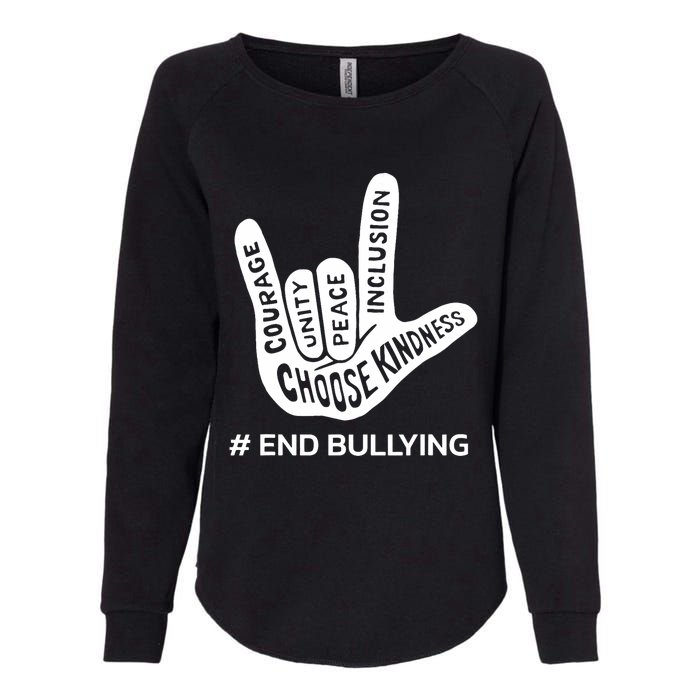 Unity Day Orange Anti Bullying Peace Love Sign Language Womens California Wash Sweatshirt