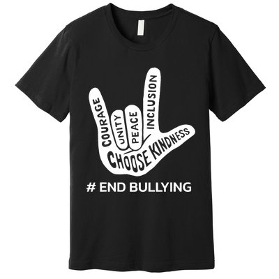 Unity Day Orange Anti Bullying Peace Love Sign Language Premium T-Shirt