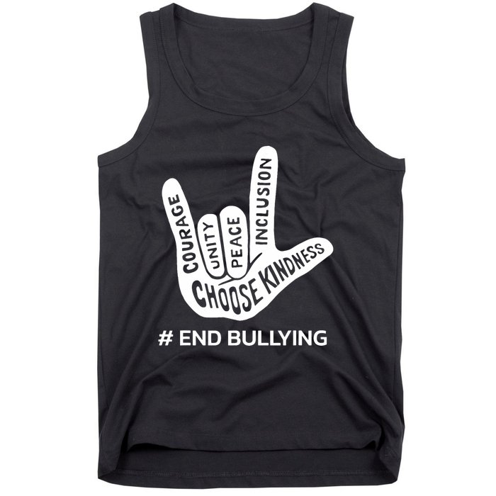 Unity Day Orange Anti Bullying Peace Love Sign Language Tank Top