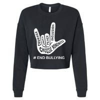 Unity Day Orange Anti Bullying Peace Love Sign Language Cropped Pullover Crew