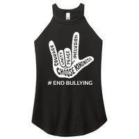 Unity Day Orange Anti Bullying Peace Love Sign Language Women's Perfect Tri Rocker Tank