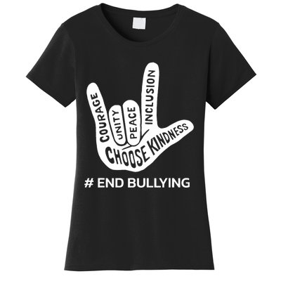 Unity Day Orange Anti Bullying Peace Love Sign Language Women's T-Shirt