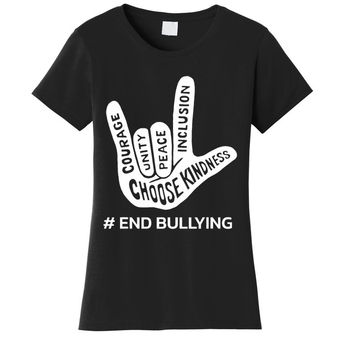 Unity Day Orange Anti Bullying Peace Love Sign Language Women's T-Shirt