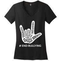 Unity Day Orange Anti Bullying Peace Love Sign Language Women's V-Neck T-Shirt