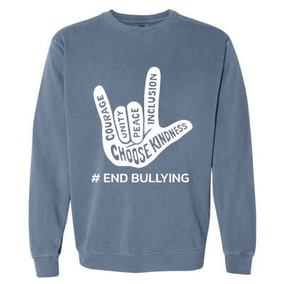 Unity Day Orange Anti Bullying Peace Love Sign Language Garment-Dyed Sweatshirt