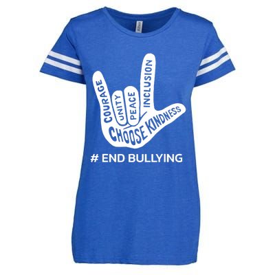 Unity Day Orange Anti Bullying Peace Love Sign Language Enza Ladies Jersey Football T-Shirt