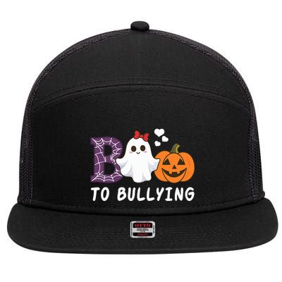 Unity Day Orange Funny Halloween Boo To Bullying 7 Panel Mesh Trucker Snapback Hat
