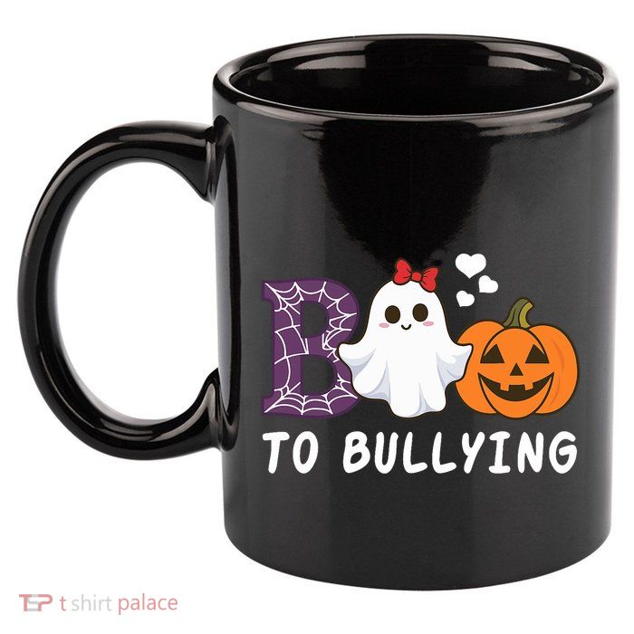 Unity Day Orange Funny Halloween Boo To Bullying 11oz C Handle Ceramic Mug