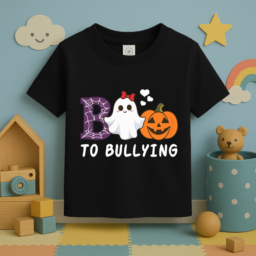 Unity Day Orange Funny Halloween Boo To Bullying Toddler T-Shirt