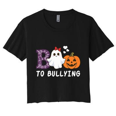 Unity Day Orange Funny Halloween Boo To Bullying Crop Top