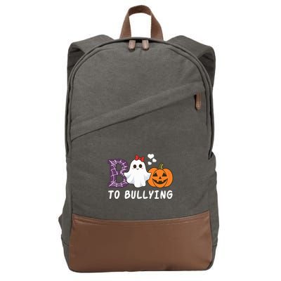 Unity Day Orange Funny Halloween Boo To Bullying Cotton Canvas Backpack