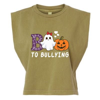 Unity Day Orange Funny Halloween Boo To Bullying Garment-Dyed Women's Muscle Tee