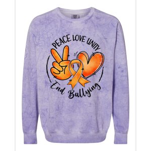 Unity Day Orange Peace Love Unity End Bullying Kindness Gift Colorblast Crewneck Sweatshirt