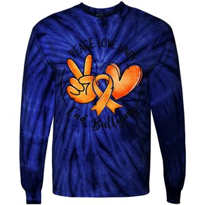 Unity Day Orange Peace Love Unity End Bullying Kindness Gift Tie-Dye Long Sleeve Shirt