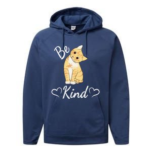 Unity Day Orange Cat Anti Bullying Be Kind Gift Performance Fleece Hoodie