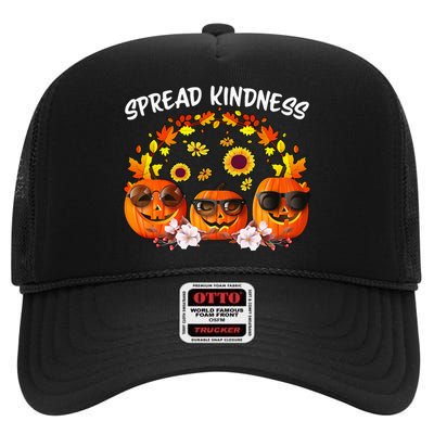 Unity Day Orange Spread Kindness Anti Bullying Pumpkin High Crown Mesh Back Trucker Hat