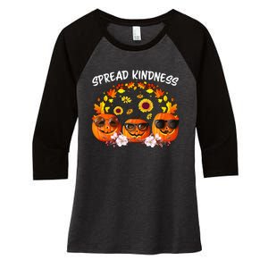 Unity Day Orange Spread Kindness Anti Bullying Pumpkin Women's Tri-Blend 3/4-Sleeve Raglan Shirt