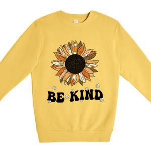 Unity Day Orange Be Kind Anti Bullying Cute Sunflower Gift Premium Crewneck Sweatshirt