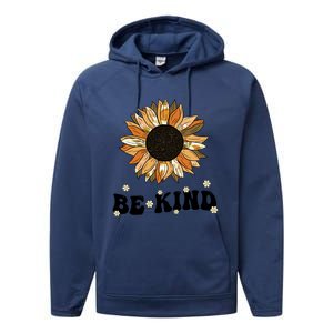 Unity Day Orange Be Kind Anti Bullying Cute Sunflower Gift Performance Fleece Hoodie