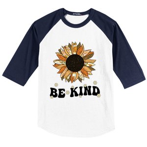 Unity Day Orange Be Kind Anti Bullying Cute Sunflower Gift Baseball Sleeve Shirt