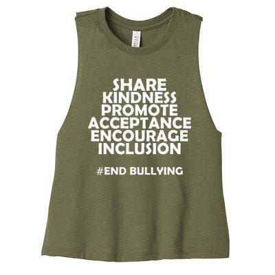 Unity Day Orange Share Kindness Anti Bullying Women's Racerback Cropped Tank