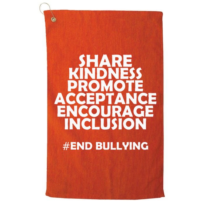 Unity Day Orange Share Kindness Anti Bullying Platinum Collection Golf Towel