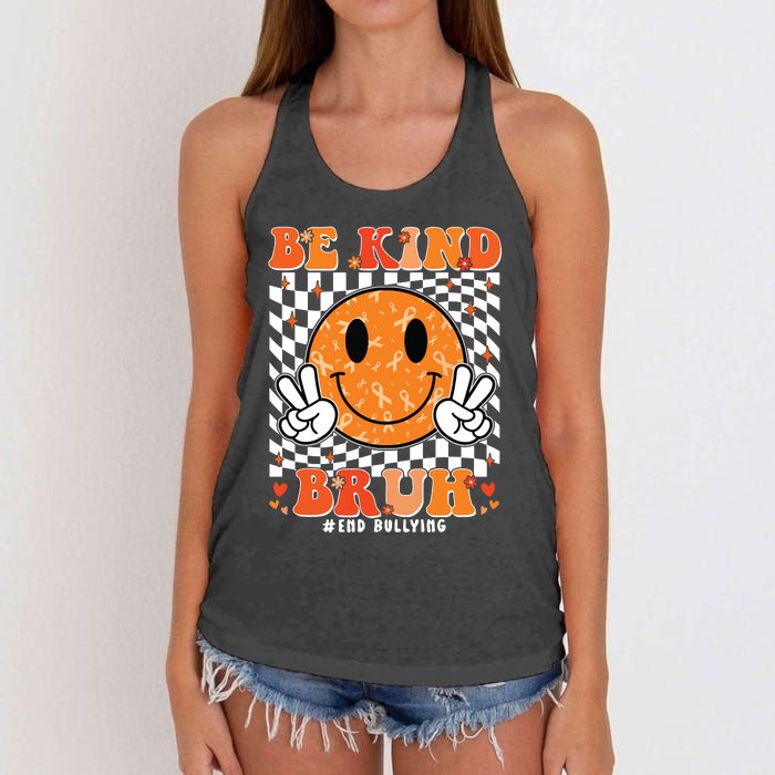 Unity Day Orange Anti Bullying Be Kind Bruh Kindness Women's Knotted Racerback Tank