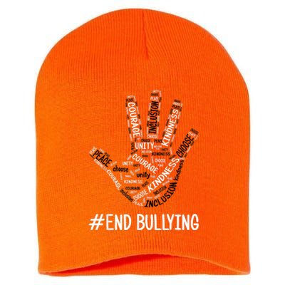 Unity Day Orange 2022 Anti Bullying Love Sign Language Short Acrylic Beanie