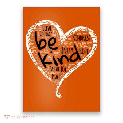Unity Day Orange Shirt Heart Be Kind Anti Bullying Gift Poster