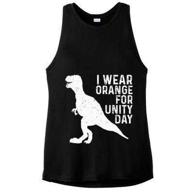 Unity Day Orange Unity Day Dinosaur Ladies PosiCharge Tri-Blend Wicking Tank