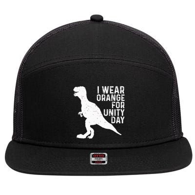 Unity Day Orange Unity Day Dinosaur 7 Panel Mesh Trucker Snapback Hat