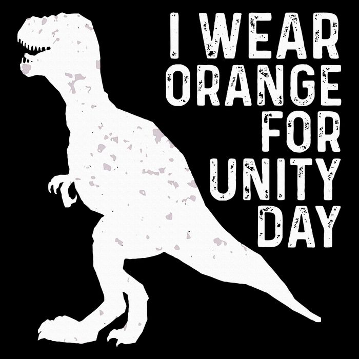 Unity Day Orange Unity Day Dinosaur Drawstring Bag
