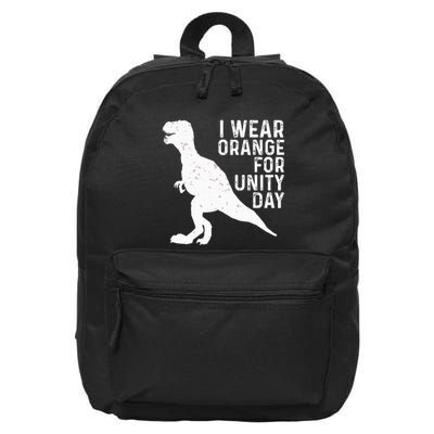 Unity Day Orange Unity Day Dinosaur 16 in Basic Backpack