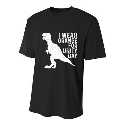 Unity Day Orange Unity Day Dinosaur Youth Performance Sprint T-Shirt