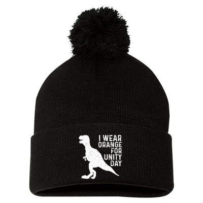 Unity Day Orange Unity Day Dinosaur Pom Pom 12in Knit Beanie