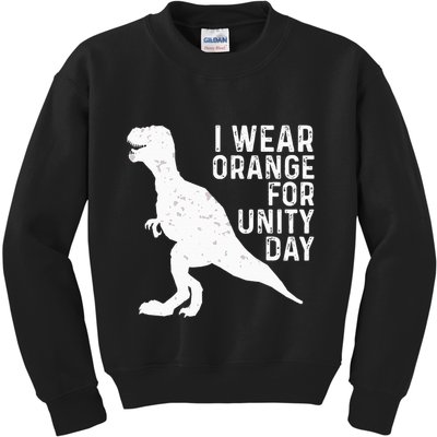 Unity Day Orange Unity Day Dinosaur Kids Sweatshirt
