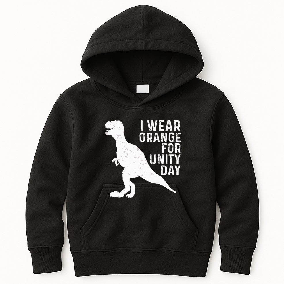 Unity Day Orange Unity Day Dinosaur Kids Hoodie